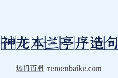 神龙本兰亭序造句是什么意思的图片